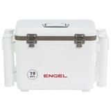 ENGEL 19 Qt Leak-Proof Insulated Drybox Cooler with 4 Rod Holders - White