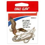 Eagle Claw 066NAH-4 Long Shank Offset Hook Nickel Size 4