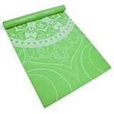 Crown Sporting Goods 1/8 (3mm) Chakra Art Printed Yoga Mat & Basic Pose Guide Meadow Green