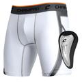 CHAMPRO Wind Up Compression Sliding Shorts with Cup Youth Medium White