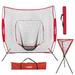 Zeny 7 x 7 Baseball Softball Practice Net with Bow Frame Carry Bag+Foldable Ball Caddy