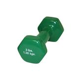 Color-Coded Vinyl-Coated Iron Dumbbell Green 3 lb 1 Each
