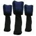 Form-Fit Soft Long Neck Golf Club Headcovers with Dial Numbering System â€“ 3 Pack (Navy)