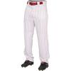 Rawlings Youth Semi-Relaxed 150 Cloth Pinstripe Pant | White/Scarlet | LRG