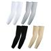 4 Pairs Assorted Color Pack Arm Compression Sleeves UV Protection for Bike Hiking Golf (Black White Gray Beige)