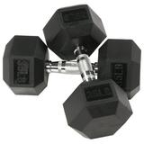 BalanceFrom Rubber Encased Hex Dumbbells 35 lbs Pair Black