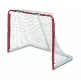 MyLec All Purpose Goal for Outdoor Sports Alloy Steel with Nylon Net Lightweight & Portable Easy Assembly with Sleeve Netting System Perfect Hockey Gifts (Red 17 Pounds)