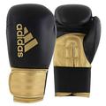 Adidas Boxing and Kickboxing Gloves - Hybrid 100 - for Men and Women - for Punching Fitness and Heavy Bags - Black/Gold 10oz