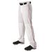 Alleson Athletic B41185002 Youth Baseball Pants with Braid White & Black - Extra Small