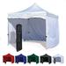 White 10x10 Canopy Tent and 4 Sidewalls - Economy Edition - Durable Steel Frame Water-Resistant Canopy Top and Side Wall - Bonus Wheeled Canopy Bag and Premium Stake Kit (5 Color Options)