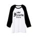 Fiesta Extra Unisex 3/4 Sleeves Baseball Raglan T-Shirt Tee White Black Large