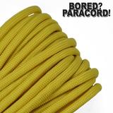 Bored Paracord Brand 550 lb Type III Paracord - Mustard Yellow 50 Feet