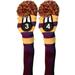 Majek #3 & #4 Hybrid Combo Pack Rescue Utility Purple & Yellow Golf Headcover Knit Pom Pom Retro Classic Vintage Head Cover