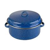 Stansport Enamel Cook Pot with Lid 5 quart Blue/White