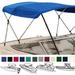 EliteShield 3 Bow Bimini Top Boat Cover Bule 3 Bow 72 L 46 H 61 -66 W with Boot and Rear Poles
