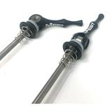 AEST Titanium Axle w/ CNC Aluminum Alloy Lever/Cap Quick Release Road Bike Skewers (Black)