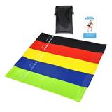 Resistance Loop Bands - Set of 5 - Premium Latex Mini Exercise Bands for Stretching Yoga Strength Training Home Fitness Physical Therapy with Instruction Guide Carry Bag.