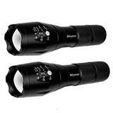 2Pcs Tactical Flashlight Water Resistant Military Grade Tac Light with 5 Modes & Zoom Function Ultra Bright Torch