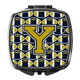 Letter Y Football Blue and Gold Compact Mirror CJ1074-YSCM