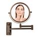 Ovente 7 Wall Mount Makeup Mirror 1X & 10X Magnifier Adjustable Spinning Double Sided Round Reflection Extend Retractable & Folding Arm Bathroom & Vanity DÃ©cor Antique Bronze MNLFW70ABZ1X10X