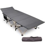 Redcamp Camping Cot Foldable for Adults Heavy Duty Portable Sleeping Cot Bed with Storage Bag Gray