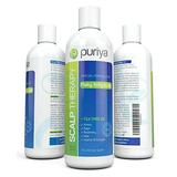 Puriya Natural Dandruff Shampoo (16oz) with Potent Tea Tree Vitamin & More. Combats itchy Flaky & Dry Scalp.