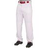 Rawlings Youth Semi-Relaxed 150 Cloth Pinstripe Pant | White/Scarlet | 2XL