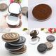 Siaonvr Mini Pocket Chocolate Cookie Biscuits Compact Mirror With Comb Cute