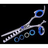 Sharkfin 7 Tooth Right Hand Professional Swivel Stainless Scissor Shears