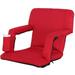 ZENSTYLE Water-resistant Stadium Seat with Cup Holder 7 Tiltable Positions - Red