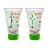 Panama Jack Faces Sunscreen Lotion - SPF 30 Broad Spectrum UVA/UVB Protection Hypoallergenic PABA Paraben & Gluten Free Water Resistant (80 Minutes) 3 FL OZ (Pack of 2)