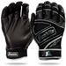 Franklin Sports MLB Batting Gloves - Powerstrap - Black Chrome - Adult Medium