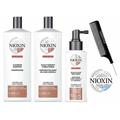 Nioxin System 3 LARGE STARTER KIT for Colored Hair & Light Thinning 3-piece TRIO Kit (with Sleek Steel Pin Tail Comb) (System 3 LARGE KIT)