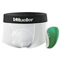 Mueller Peewee Athletic Support Brief with Flex Shield Cup White/Green Pewee Large