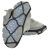 Festnight 1 Pair Ice Crampons Winter Snow Boot Shoes Covers Ice Gripper Anti-skid Snow Traction Cleats Size L