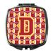 Letter D Football Cardinal and Gold Compact Mirror