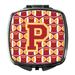 Letter P Football Cardinal and Gold Compact Mirror