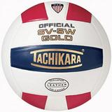 Tachikara Official SV-5W Gold Leather Volleyball Scarlet/White/Navy