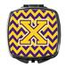 Letter X Chevron Purple and Gold Compact Mirror CJ1041-XSCM