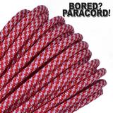 Bored Paracord Brand 550 lb Type III Paracord - Candy Cane 1000 Feet