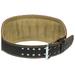 Harbinger Padded Leather Contoured Weightlifting Belt with Suede Lining and Steel Roller Buckle 6-Inch Small