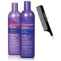 Clairol SHIMMER LIGHTS Shampoo & Conditioner DUO BLONDE & SILVER Purple Violet To Tone Down Brassiness Brightens & Refreshes Highlighted (w/Comb) Remove Yellow (16 oz DUO SET KIT)