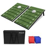 GoSports Football Cornhole Set - Includes Boards Bean Bags & Case