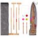 Crown Sporting Goods Kids Croquet Set for 4-Players | Classic Outdoor Lawn Game for Children | Comes with Mallets Balls Wickets and Carrying Bag