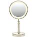 Conair Reflections Double-Sided LED Lighted Vanity Makeup Mirror Satin Nickel BE116LED 1x/10x magnification