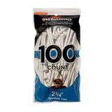 Golf Tees - 100 Pack of 2 3/4 inch white wood tees - Resealable Ziploc Pack