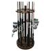 Rush Creek Creations 24 Fishing Rod Spinning Round Storage Rack Dark Walnut