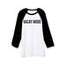 Vacay Mode Unisex 3/4 Sleeves Baseball Raglan T-Shirt Tee White Black 2X-Large