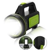 Super Bright 400LM LED Handheld Searchlight TSV USB Rechargeable Flashlight with 2000mAH Battery 2 Lighting Modes Portable Waterproof Spotlight Torch with Side Light for Camping Hiking Fishing