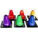Cannon Sports Assorted Colors Multi-Purpose Vinyl Activity Cones with Black Weighted Base 6 Height Set of 6